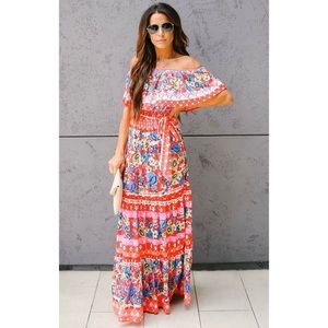 Vici Flora Farms Off-the-shoulder Maxi Dress